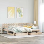 vidaXL Lit de jour avec gigogne et tiroirs sans matelas 90x200 cm