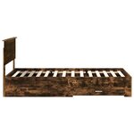 vidaXL Cadre de lit Chêne fumé 100 x 200 cm Bois d'ingénierie