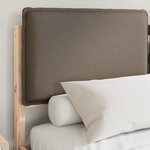 vidaXL Cadre de lit avec tête de lit rembourrée Taupe 135 x 190 cm
