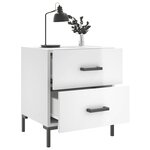 vidaXL Tables de chevet 2 Pièces blanc brillant 40x35x47 5 cm