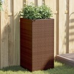 vidaXL Jardinières 2 Pièces marron 40x40x80 cm résine tressée