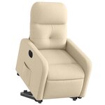 vidaXL Fauteuil inclinable électrique crème tissu