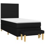 vidaXL Sommier à lattes de lit avec matelas Noir 90x200 cm Tissu