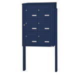 Bloc collectif leabox.com  2x3  grade 3  simple face  Extérieur  fixation sur pieds à sceller  Bleu Saphir RAL 5003 finition brillante