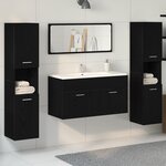 vidaXL Ensemble de meubles de salle de bain en 4 pièces en bois d'ingénierie Chêne noir