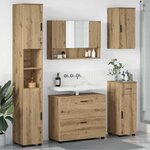 vidaXL Ensemble de mobilier de salle de bain 5 Pièces Chêne artisanal