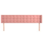 vidaXL Tête de lit avec oreilles Rose 203x16x78/88 cm Velours