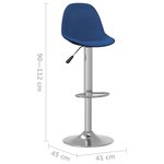 vidaXL Tabourets de bar lot de 2 bleu tissu
