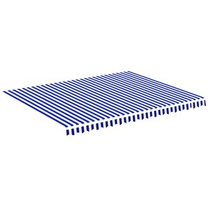 vidaXL Tissu de remplacement pour auvent Bleu et blanc 4 5x3 5 m