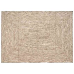 vidaXL Tapis de surface Naturel et Blanc 240 x 340 cm Jute