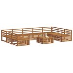 vidaXL Ensemble de canapés d'extérieur 10 Pièces Naturel