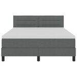vidaXL Lit avec sommier gris foncé et matelas 140x200 cm en tissu
