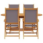 vidaXL Ensemble de salle à manger pour jardin Pliant 5 Pièces Anthracite