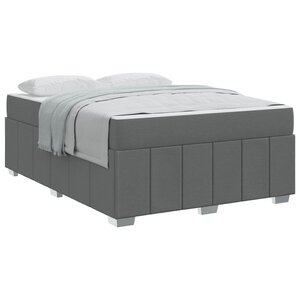 vidaXL Cadre de lit avec matelas Gris foncé 140 x 200 cm tissu