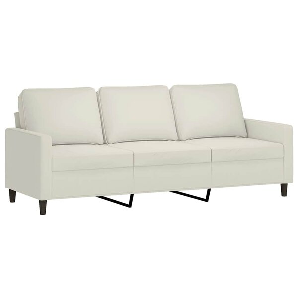 vidaXL Canapé à 3 places Crème 180 cm Velours