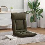 vidaXL Fauteuil de sol ajustable Vert armée Tissu