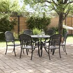 vidaXL Set de 4 Noir Aluminium Grand Léger Table de Jardin Ronde