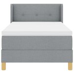 vidaXL Lit box spring avec matelas gris clair  90 x 200 cm  tissu