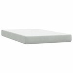 vidaXL Sommier à lattes de lit et matelas et LED gris clair 120x220cm velours