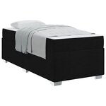 vidaXL Cadre de lit avec matelas Noir 90 x 190 cm tissu
