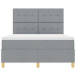 vidaXL Lit à ressorts avec matelas et lumière LED Gris clair 140x200 cm Tissu