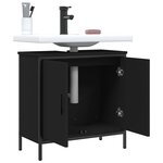 vidaXL Armoire lavabo de salle de bain noir 60x30x60 cm