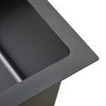 vidaXL Évier de cuisine fait à la main Noir Acier inoxydable