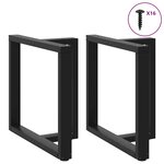 vidaXL Pieds de table à manger en T  2 pièces  noir  70 x 35 x (72-73) cm  acier