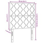 vidaXL Tête de lit en velours noir - 90 cm avec blocs de diamant