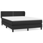 vidaXL Sommier à lattes de lit avec matelas Noir 140x200 cm Similicuir