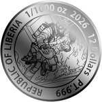 Pièce de monnaie en Platine 12 Dollars g 0.031 (1/1000 oz) Millésime 2026 Alien First Responders FIREFIGHTER (PRÉCOMMANDE)