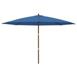 vidaXL Parasol de jardin avec mât en bois bleu azuré 400x273 cm