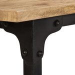 Bureau table poste de travail meuble d'ordinateur informatique étude avec tabouret pliant bois de manguier massif 115 x 50 x 76cm brun 02_0023442