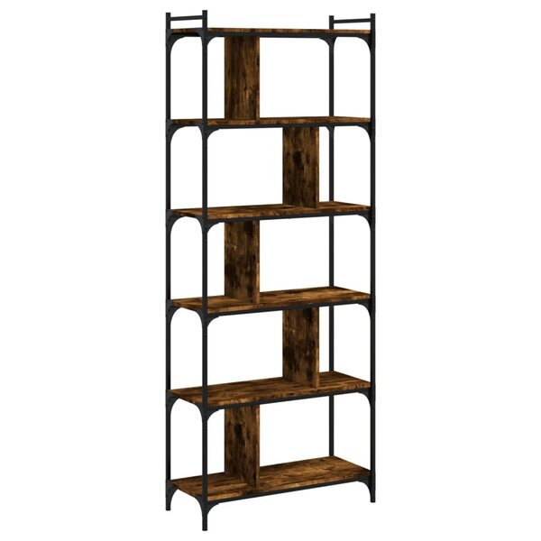 vidaXL Bibliothèque 6 niveaux chêne fumé 76x32x192cm bois d'ingénierie
