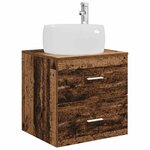 vidaXL Vanité de lavabo mural Bois ancien 49 5 x 44 5 x 66 cm