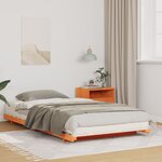 vidaXL Cadre de lit surélevé Marron cire 90 x 210 cm