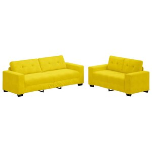 vidaXL Ensemble de Canapés 2 Pièces Jaune 221 x 78 x 80 cm Velours