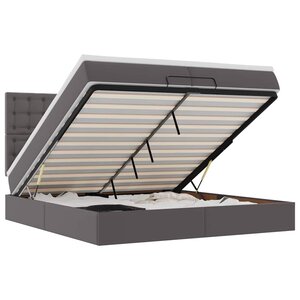 VidaXL Cadre de lit ottoman avec matelas gris 200x200 cm similicuir