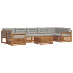 vidaXL Ensemble de canapés d'extérieur 8 pc Gris Naturel et Clair