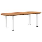 vidaXL Table à manger marron clair bois de chêne massif ovale