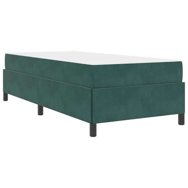 vidaXL Cadre de lit Vert foncé  vert et blanc 90 x 190 cm Velours