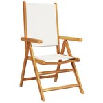 vidaXL Chaises de jardin lot de 2 blanc crème bois acacia massif tissu