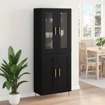 vidaXL Haut Armoire 2 Pièces Chêne noir Bois d'ingénierie