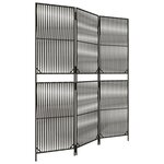 vidaXL Cloison de séparation 3 panneaux gris résine tressée