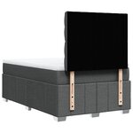 vidaXL Sommier à lattes de lit avec matelas Gris foncé 120x200cm Tissu