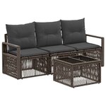 vidaXL Ensemble de canapé de jardin 4 Pièces Gris polyrotin