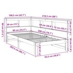 vidaXL Lit bibliothèque sans matelas 90x200 cm bois de pin massif