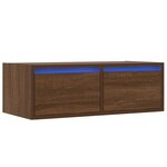 vidaXL Meuble TV avec lumières LED chêne marron 75x35 5x25 cm