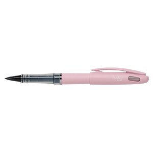 Feutre plume tradio trj97 encre noire corps pastel magnolia x 12 pentel