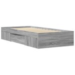 vidaXL Cadre de lit sonoma gris 75x190 cm bois d'ingénierie